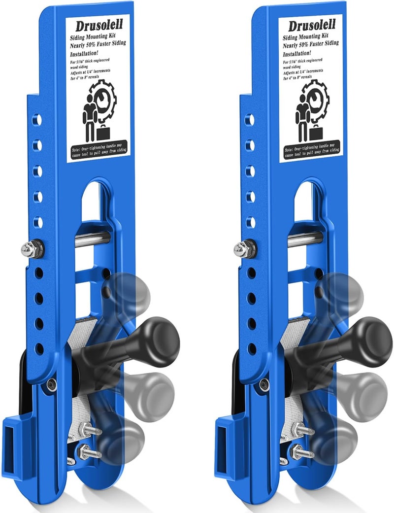 Drusolell Siding Tools - Compatible with 5/16-Inch Fiber Cement & Lap Siding, Installation Kit with Adjustable Reveals (Blue) - Image 1